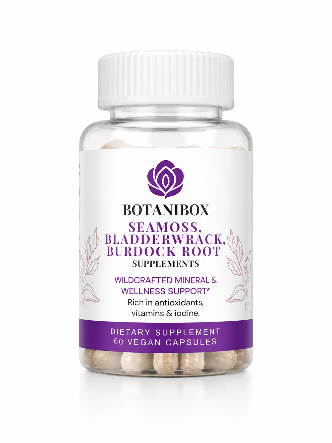 Sea Moss, Bladderwrack & Burdock Root Supplements